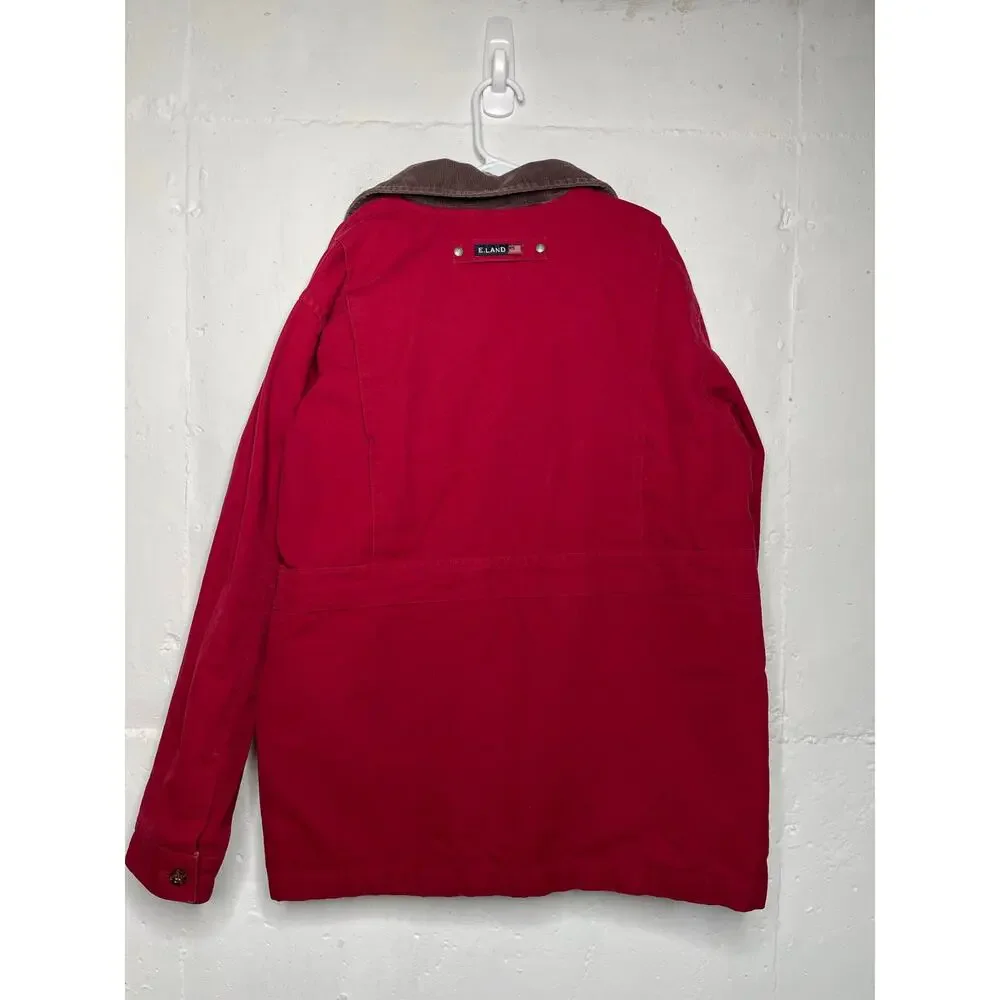 E Land Kids Red Barn Chore Coat Full Zip Size 12